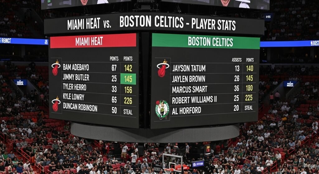 miami heat vs boston celtics match player stats