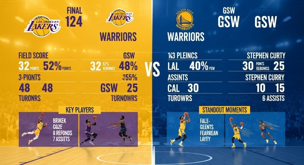  Lakers vs Golden State Warriors stats 