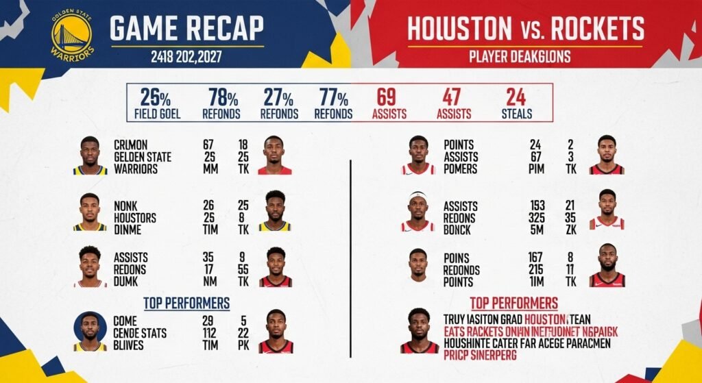 golden state warriors vs houston rockets match player stats 