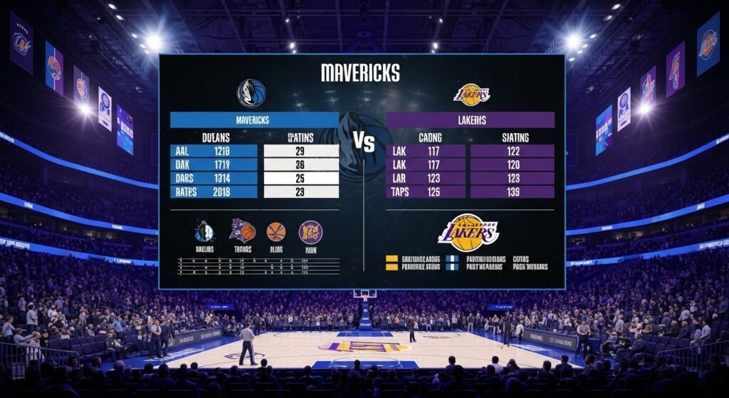 dallas mavericks vs lakers match player stats