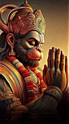 A striking image of Lord Hanuman, illustrating his immense strength and spiritual significance in the universe