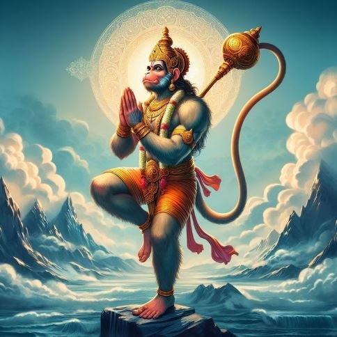 High-definition wallpaper featuring Lord Hanuman, showcasing his divine form and vibrant colors in a captivating design