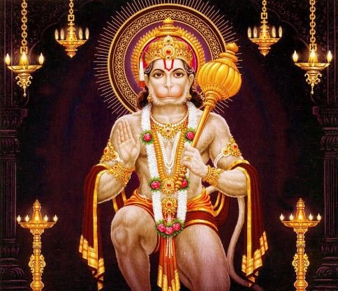 Lord Hanuman depicted in high-definition wallpaper, emphasizing his strength and devotion with rich colors and artistic flair