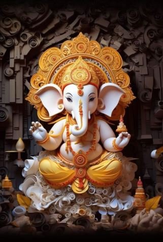 Beautiful Lord Ganesh HD wallpaper, capturing the essence of divinity with vivid colors and intricate designs.