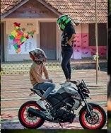 A collage featuring two riders on motorcycles and a solo image of a man enjoying a ride on his motorcycle.