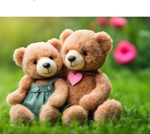 A cheerful teddy bear surrounded by colorful balloons, celebrating a joyful birthday with festive decorations.