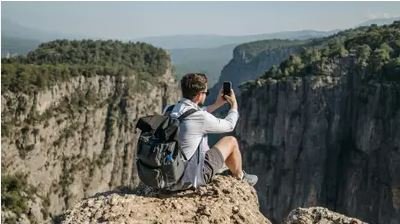 A vibrant collage showcasing iconic selfie spots in Spain, featuring landmarks, scenic views, and cultural highlights