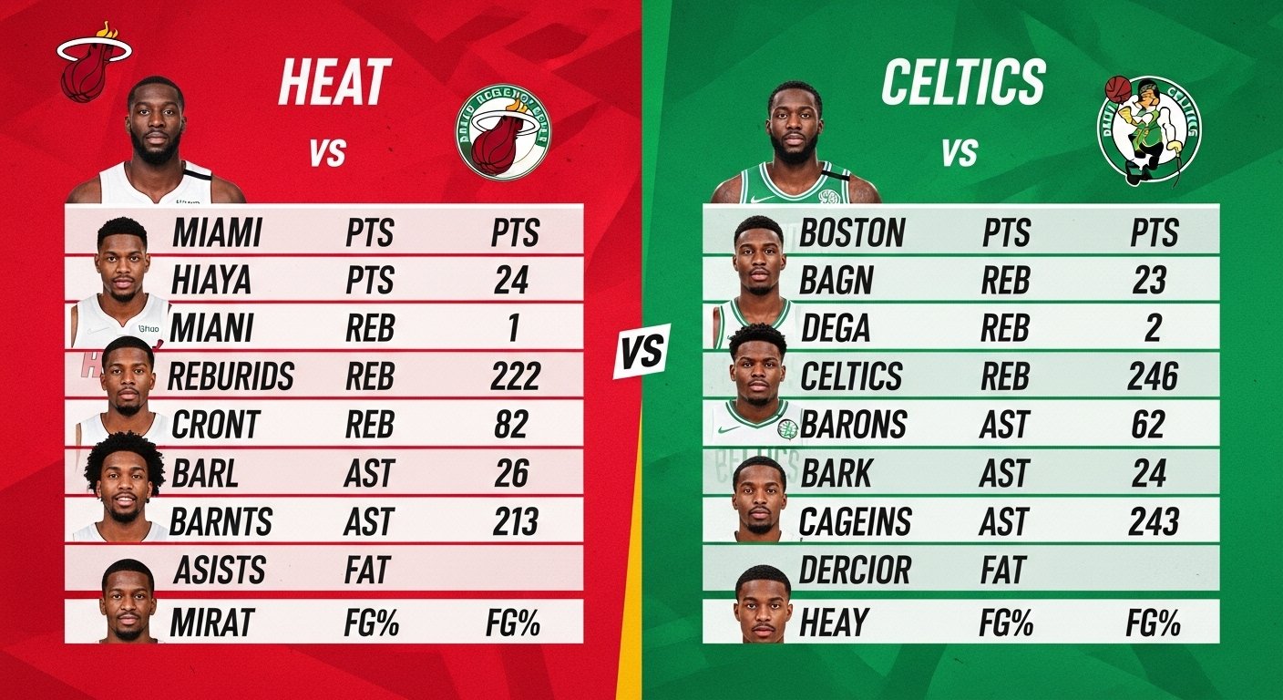miami heat vs boston celtics match player stats