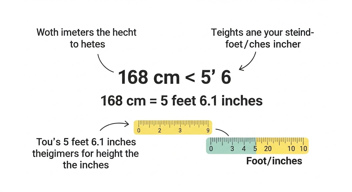 168 cm in feet