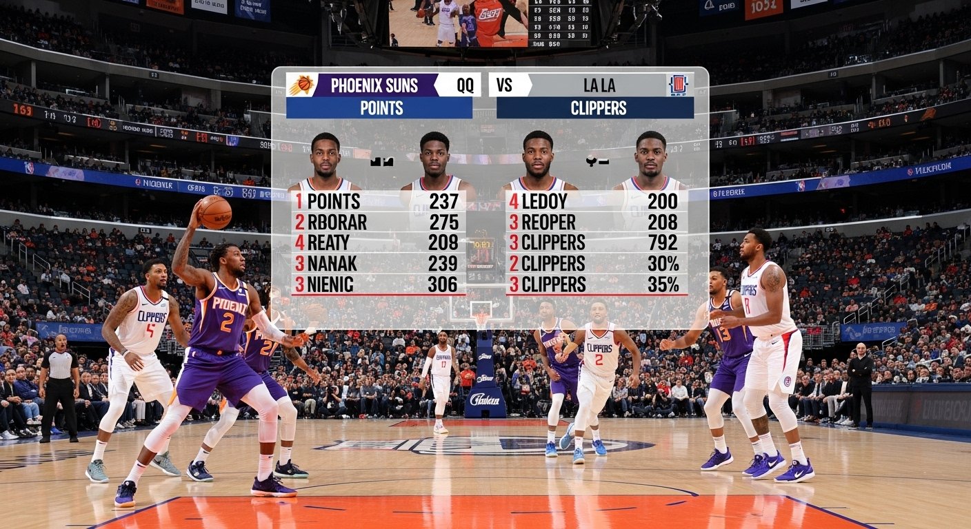 phoenix suns vs la clippers match player stats